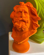 Load image into Gallery viewer, Small Bright Orange Flocked Bust Of Marseillaise