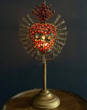 Load image into Gallery viewer, Antique Gold Burning Heart Tealight Holder