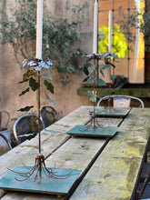 Load image into Gallery viewer, Large Floral Metal Candle Holders