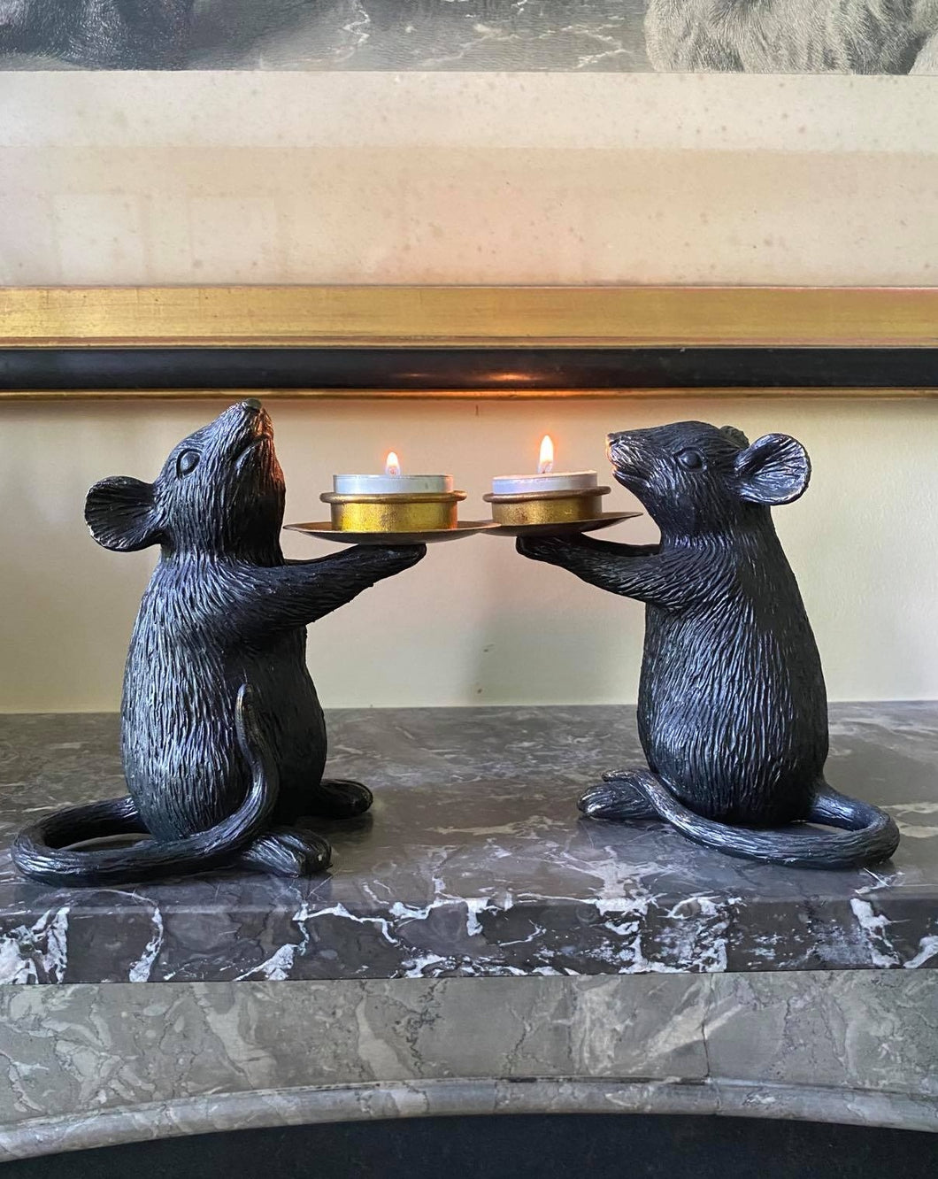 Large Pair Of Mouse Candle Holders